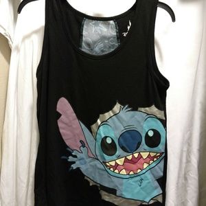 Disney Stitch tank top w sheer back panel